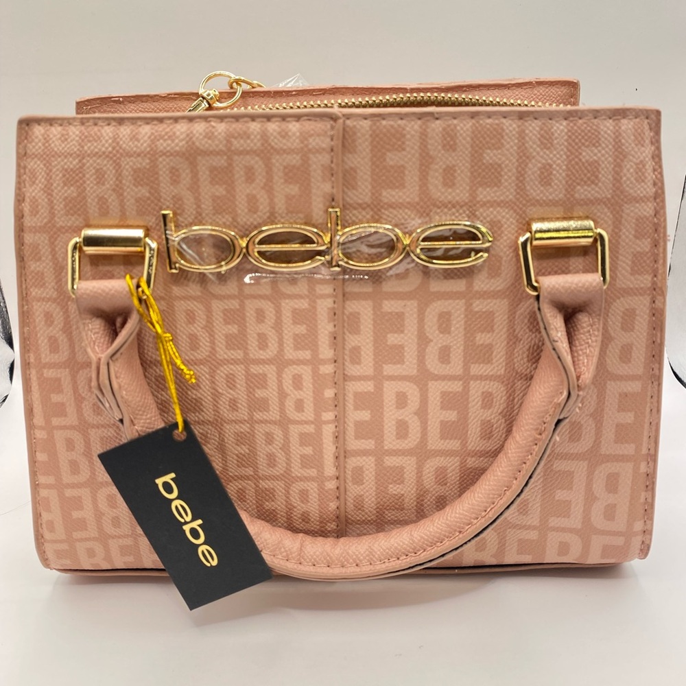 Bebe Blush Satchel with Gold Accents